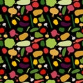 Pattern vegetable background. Vegetables fresh seamless pattern.