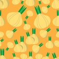 Pattern vegetable garlic vektor design Royalty Free Stock Photo