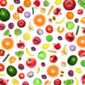 Vegetables and fruits Food pattern background Top view isolated Royalty Free Stock Photo