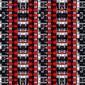 Pattern with vintage film cameras with abstract design