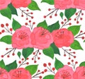 Pattern of vintage floral gouache bouquet of rose. Flowers decoration pattern