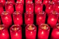 Rows of Votive candles in catholic church Royalty Free Stock Photo