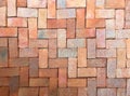 Pattern on the wall with before the orange bricks. Royalty Free Stock Photo