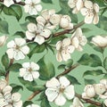 Pattern with watercolor apple flowers Royalty Free Stock Photo