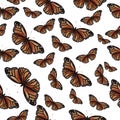 pattern with watercolor butterflies Royalty Free Stock Photo