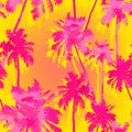 Pattern from watercolor palms