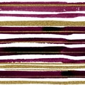 Pattern Watercolor Stripes In Dark Red Color With Gold Texture