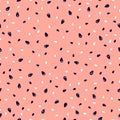 Vector pink watermelon background with black seeds. Royalty Free Stock Photo