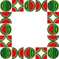 Pattern of watermelon and watermelon slices isolated on a white background . Royalty Free Stock Photo