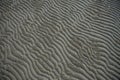 Pattern waves on the wet sand on the shore