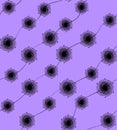 A pattern of wavy lines with black balls