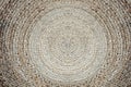 Pattern of weave mat, round wicker mat circle brown color background texture Royalty Free Stock Photo