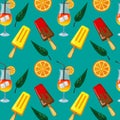 Pattern web pattern ice cream with different flavors background texture - Vector Royalty Free Stock Photo
