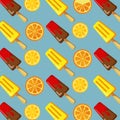 Pattern web pattern ice cream with different flavors background texture - Vector Royalty Free Stock Photo