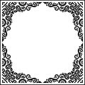 Black Vector vintage ornament calligraphy frame pattern Royalty Free Stock Photo