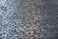 Pattern of wet cobble stones Royalty Free Stock Photo