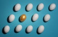 Pattern of white and gold eggs Royalty Free Stock Photo