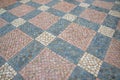 Pattern of white grey and red cobble stones Royalty Free Stock Photo