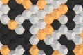 Pattern of white, orange and black hexagonal elements Royalty Free Stock Photo