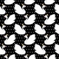 Pattern with a white swan on the background Royalty Free Stock Photo