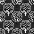 Pattern with white trees