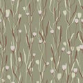 Pattern wildflowers, seamless botanical illustration.