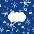 Pattern with winter elements, and snowflakes Royalty Free Stock Photo