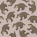 Pattern with wolverines. Royalty Free Stock Photo