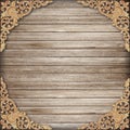 Pattern of wood carve flower on wood art background Royalty Free Stock Photo