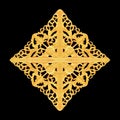 Pattern of wood carve gold paint for decoration on black background. Royalty Free Stock Photo