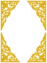Pattern of wood carve gold paint frame for decoration on white b Royalty Free Stock Photo