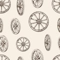 Pattern of wooden wheels Royalty Free Stock Photo