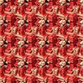 Pattern Wrapped gifts in red and beige color. Generated AI