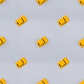 Pattern with yellow cars on blue background