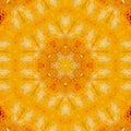 Pattern yellow geometric kaleidoscope symmetry. flower