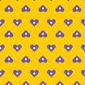Pattern Yellow Hearts Surface Background Vector