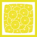 Pattern of yellow lemons in a frame