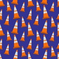 Safety cone seamless pattern vector illustration background Royalty Free Stock Photo