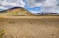 Patternd ground with polygons in beautiful primordial icelandic highland. Iceland Royalty Free Stock Photo