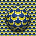 Patterned ball rolling along the same surface. Abstract vector optical illusion illustration. Motion background