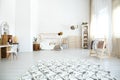 Spacious multifunctional girl`s room