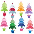 Patterned Christmas Trees Royalty Free Stock Photo