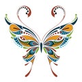 Patterned colored butterfly. African / indian / totem / tattoo design