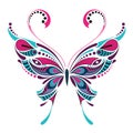 Patterned colored butterfly. African / indian / totem / tattoo design