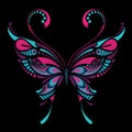 Patterned colored butterfly. African / indian / totem / tattoo design