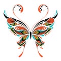 Patterned colored butterfly. African / indian / totem / tattoo design