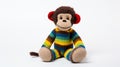 Patterned Coloured Monkey Toy With Knitted Chimp Style