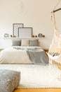 Scandi patterned bedroom interior