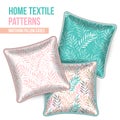 Patterned decorative pillows cushions Royalty Free Stock Photo