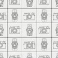 The cameras are depicted in black lines creating a minimalist and Royalty Free Stock Photo
